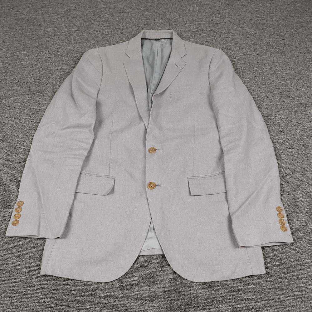 J.Crew Ludlow Suit Jacket Mens 38R Gray Baird McNutt Irish Linen Slim Fit